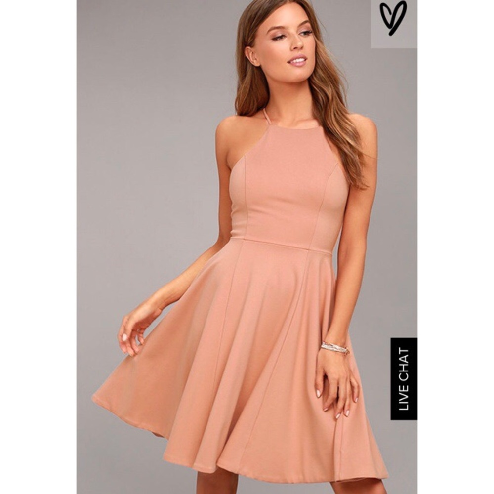 Lulu’s Blush Pink Midi Dress